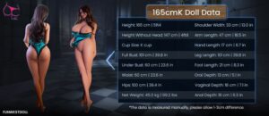 Параметры тела funwestdoll 165 см бюст k