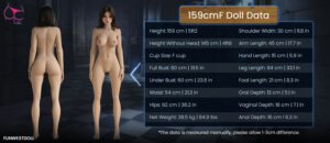 Параметри тіла funwestdoll 159 см бюст f