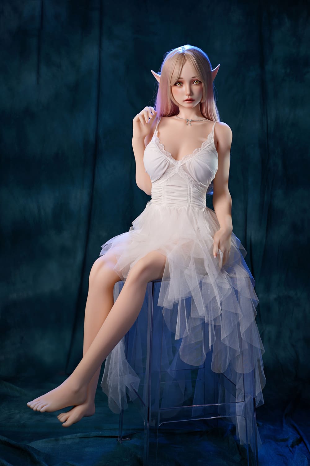 Секс-кукла lyla - фото 9 | lovedoll Секс-кукла lyla эльф сидит в белом платье