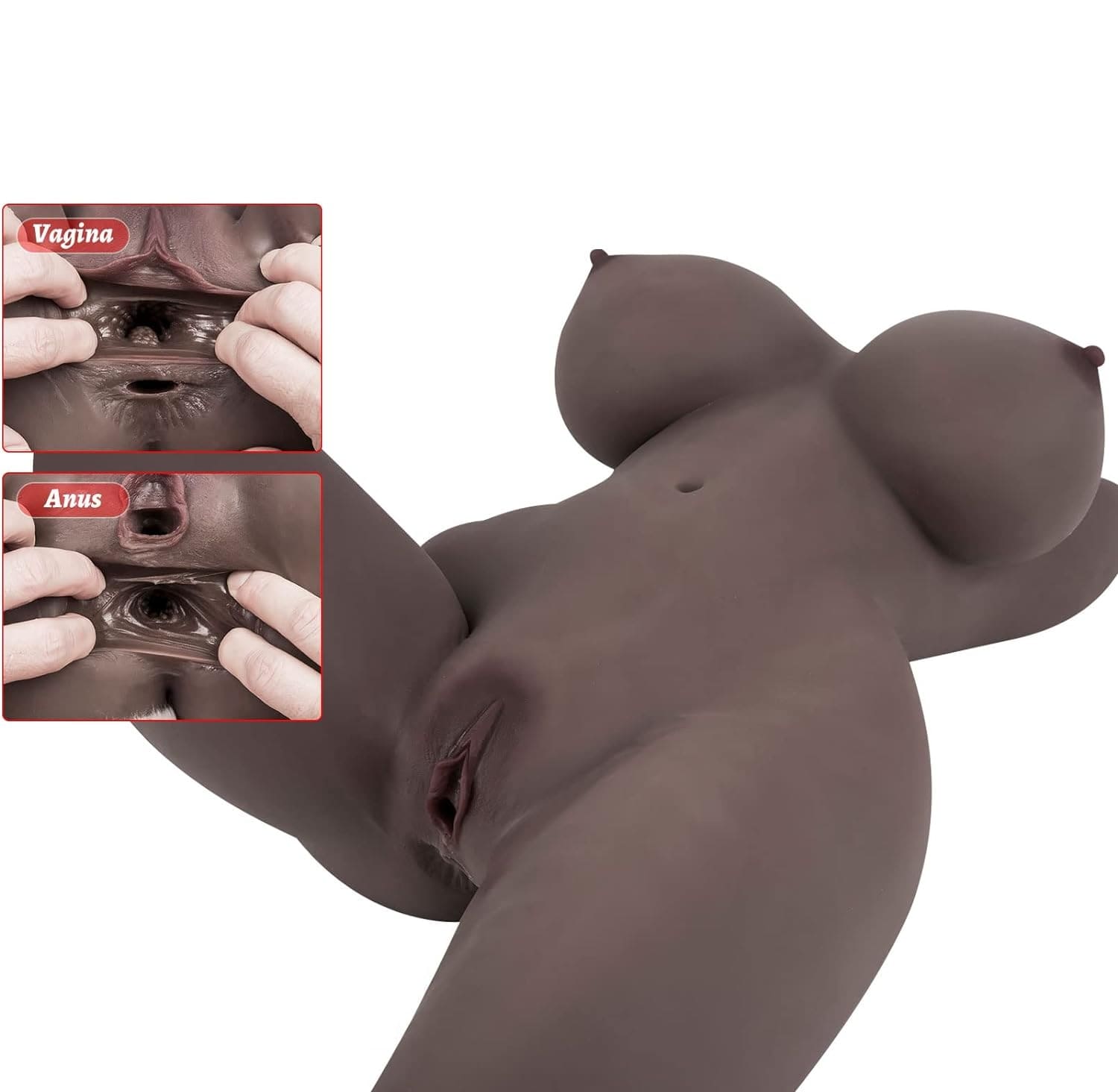 Женский торс black - фото 8 | lovedoll Женский торс black с реалистичными отверстиями